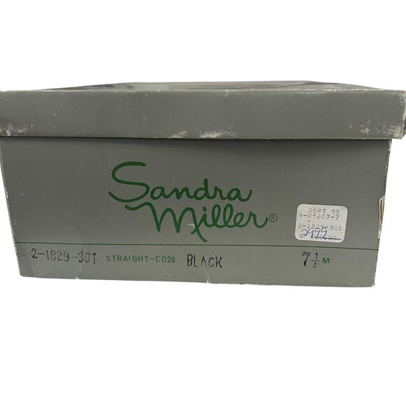 Vintage Sandra Miller Size 7.5 Black Genuine Leather Tall Riding Boots - Picture 9 of 9